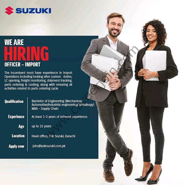 Pak Suzuki Motor Company Limited Jobs 2022