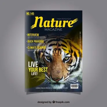 Nature magazine cover design free template