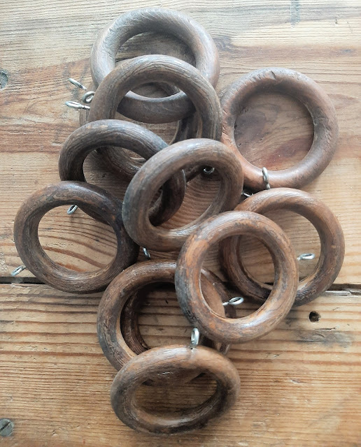 Thrift Store Wood Curtain Rings