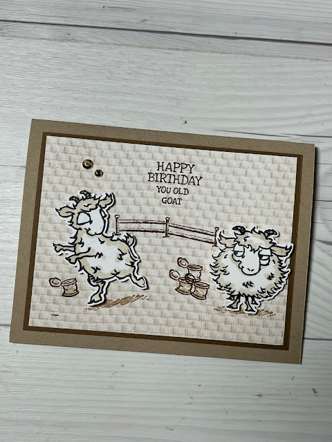 Birthday card for an older person using Goat images and puns to celebrate