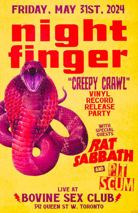 Night Finger's "Creepy Crawl" release party @ The Bovine, Friday