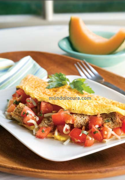 Receta de Omelet de Tomate y Ajo - Ingredientes y Preparación