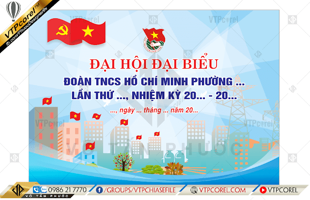 Phông nền Đại hội đại biểu đoàn TNCS Hồ Chí Minh lần thứ XII nhiệm kỳ 2022 - 2027