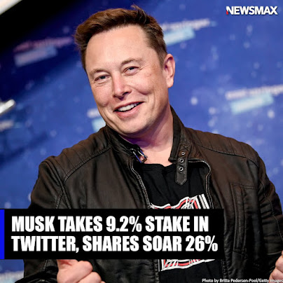 Elon Musk has taken a 9.2% stake in Twitter