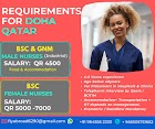 Urgently Required Male and Female Nurses for Doha, Qatar