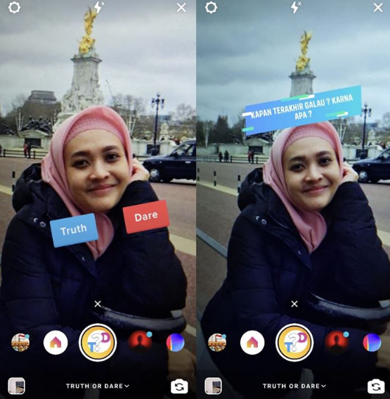 Panduan Bermain filter Truth or Dare di Instagram