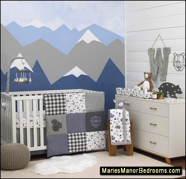 bear Mountain Patchwork crib bedding bear nursery decor bear nursery decorating ideas