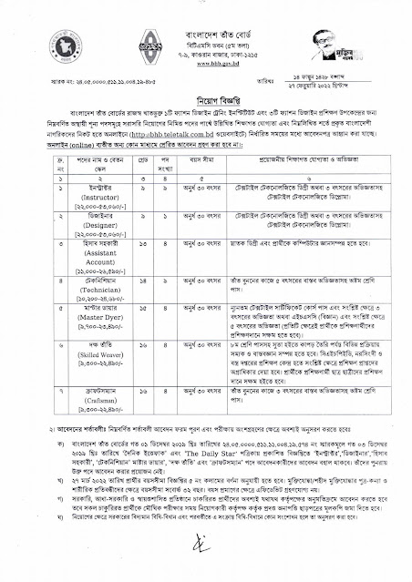 Bangladesh Handloom Board (BHB) Job Circular 2022