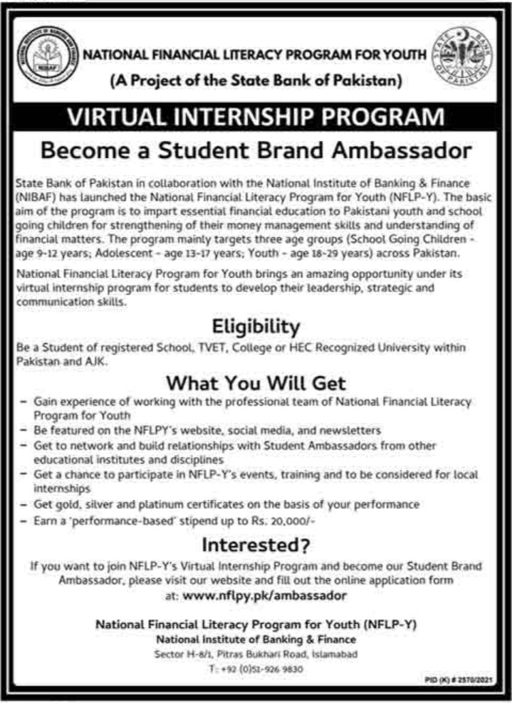Latest National Institute of Banking and Finance Education Posts Islamabad 2022