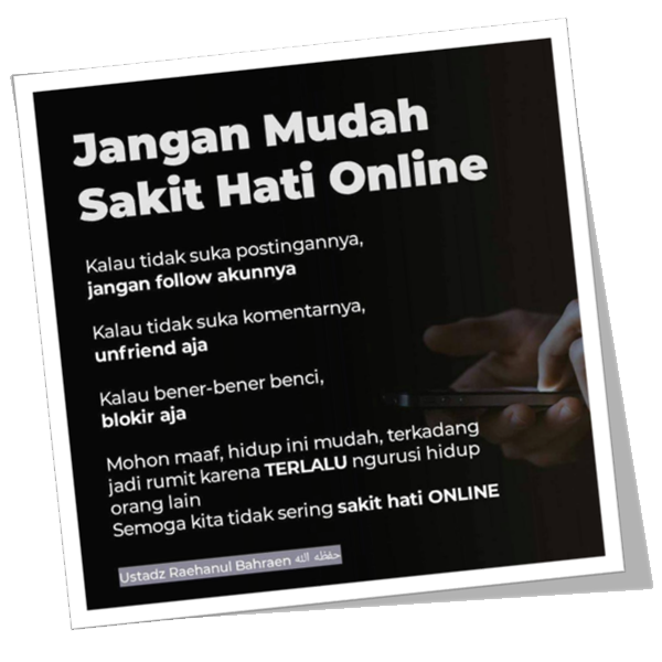 Semoga kita tidak sering sakit hati ON-LINE