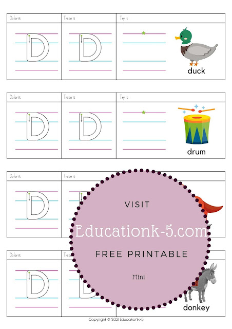 Alphabet Letter Guide A-E Free PDF