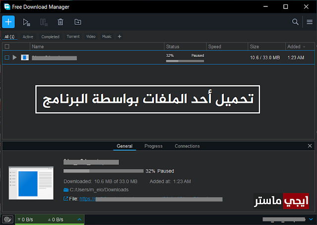 برنامج Free Download Manager للكمبيوتر