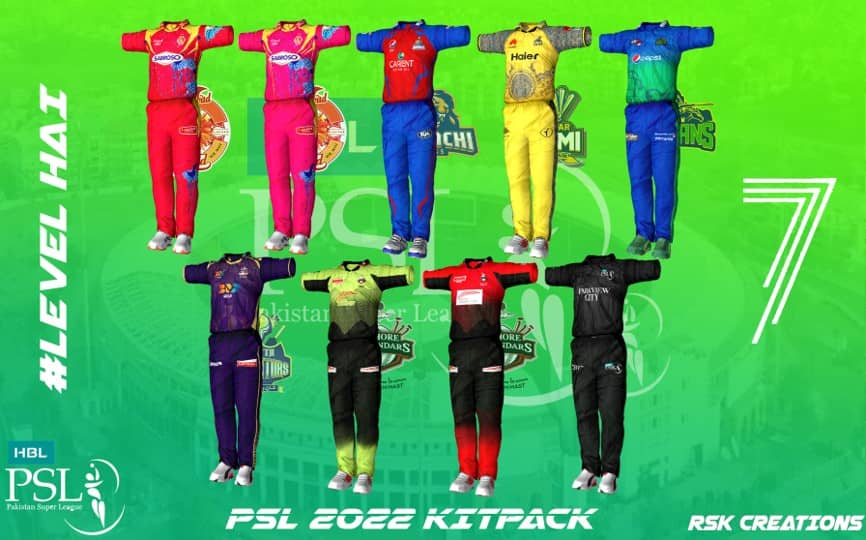 HBL PSL 2022 HD Kits for EA Sports Cricket 07