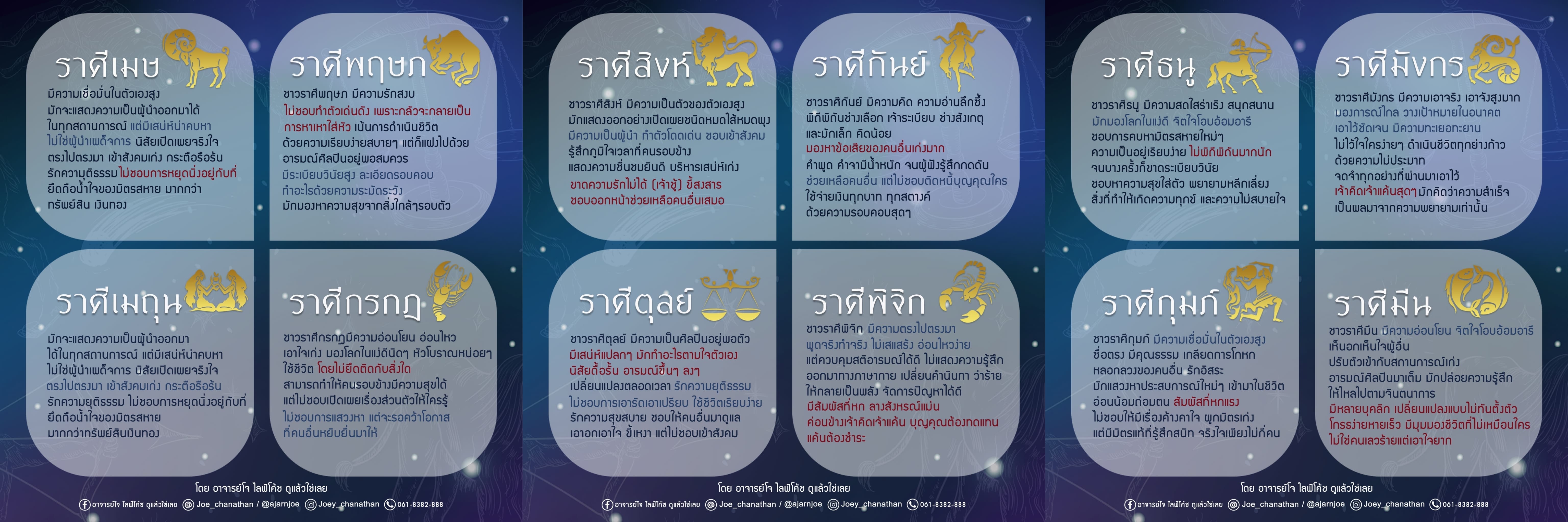 วิเคราะห์ดวงของคนที่เกิดทั้ง 12 ราศี