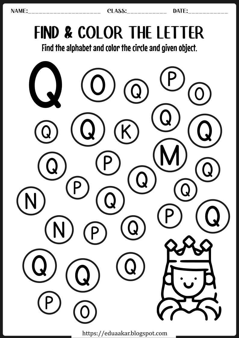 Identify Alphabet Q Worksheet