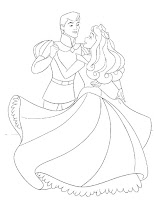 Aurora and Phillip coloring page for kids