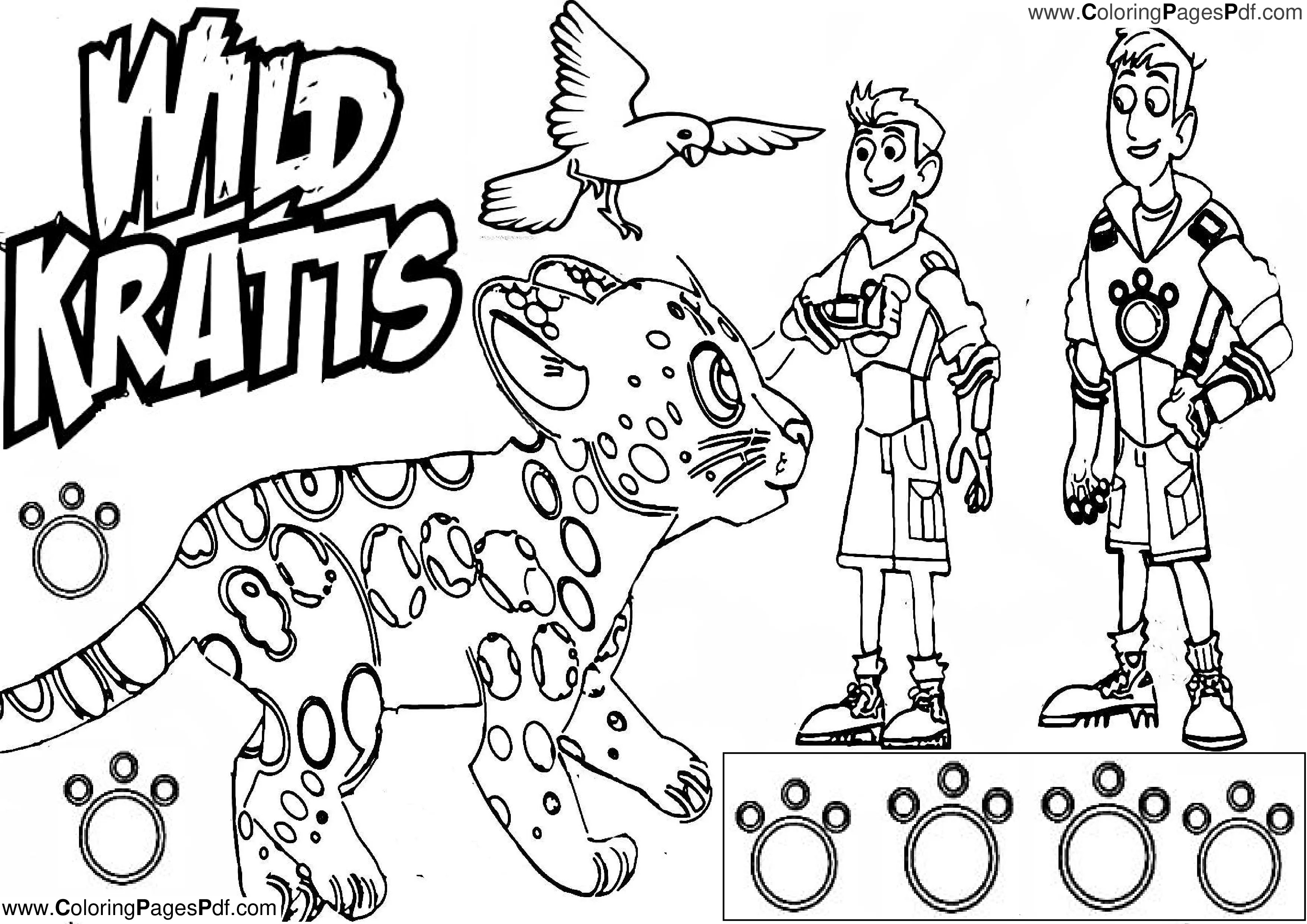 Wild kratts animals coloring pages