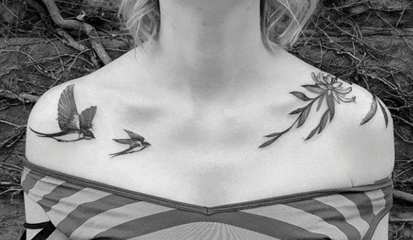 Tatuagens femininas para se inspirar - 17 ideias para os ombros
