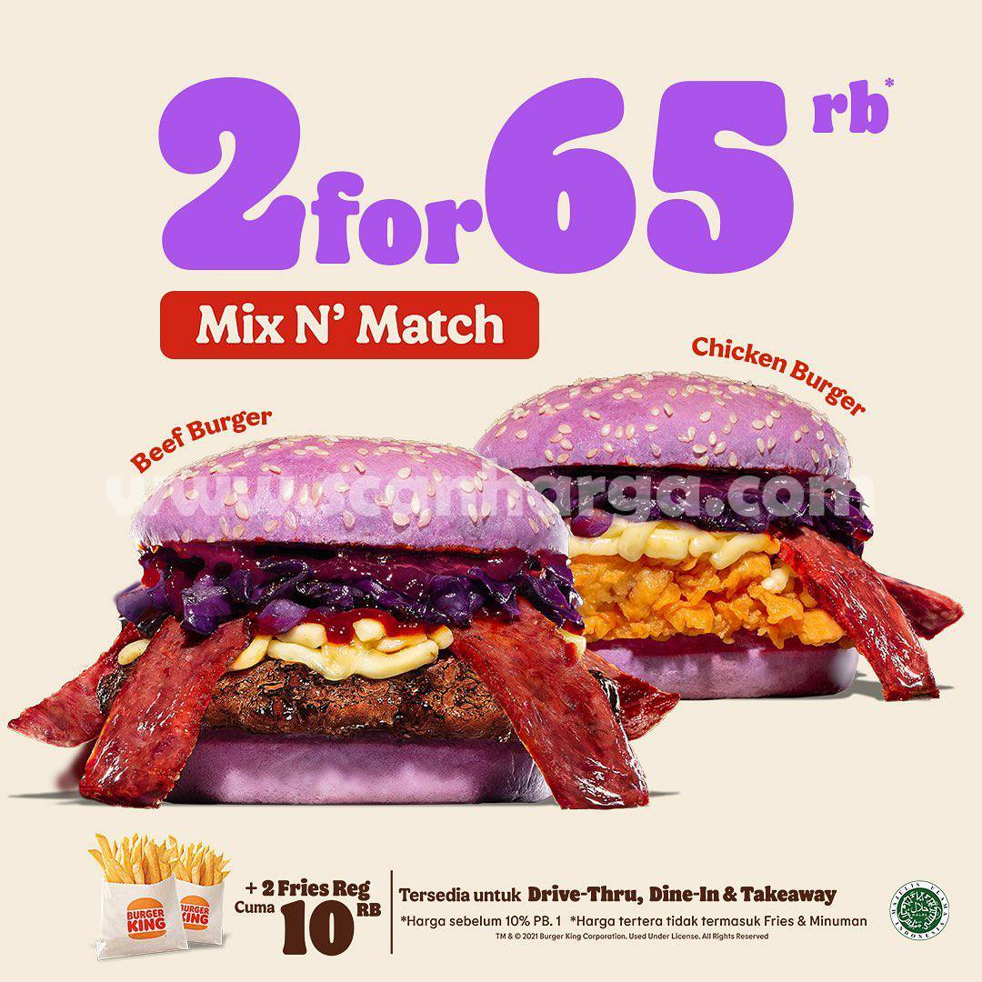 Promo Burger King Purple Seoul - Beli 2 Harga CUMA 65Ribu