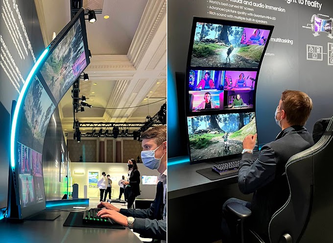 First Look at Samsung’s Crazy 55-inch Odyssey Ark 4K Curved Gaming Monitor That Can be Rotated Into Portrait Mode