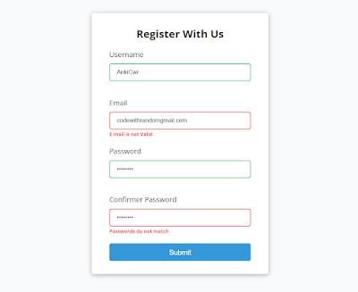 Form Validation Using HTML,CSS and JavaScript