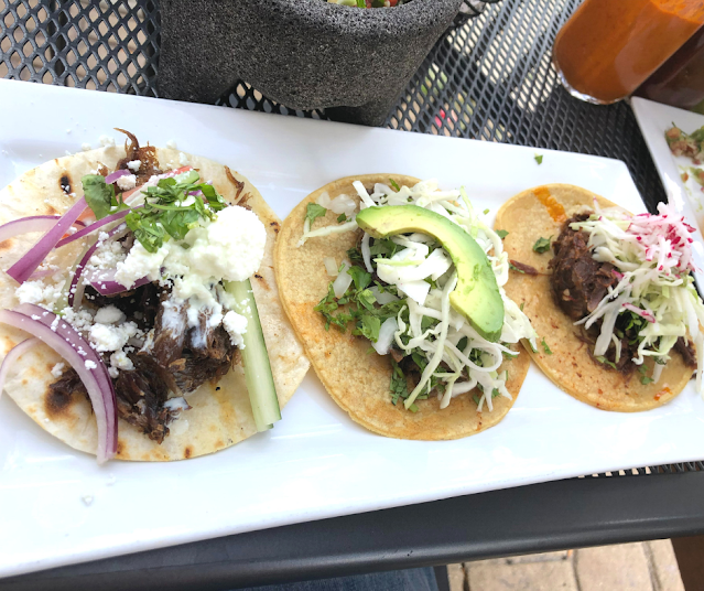 Each of us enjoyed an aesthetically beautiful plate of tacos!