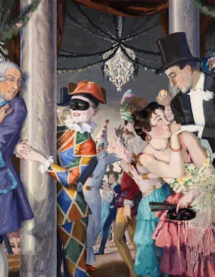 Konstantin Somov, Masquerade in the 18th century, 1926, reproduced in Die Dame. Illustrierte Mode-Zeitschrift, no. 2, 1927