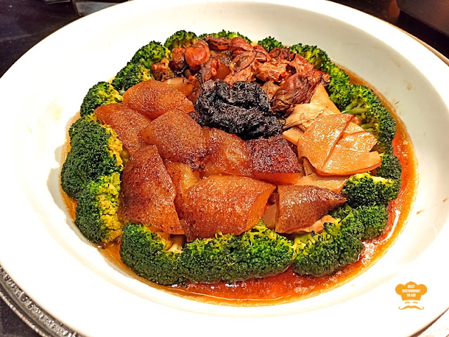 Swez Brasserie Eastin Hotel Kuala Lumpur - CNY Buffet Menu - Deep Fried Oyster, Sea Cucumber, Bai Ling Mushroom and Broccoli in Fatt Choy