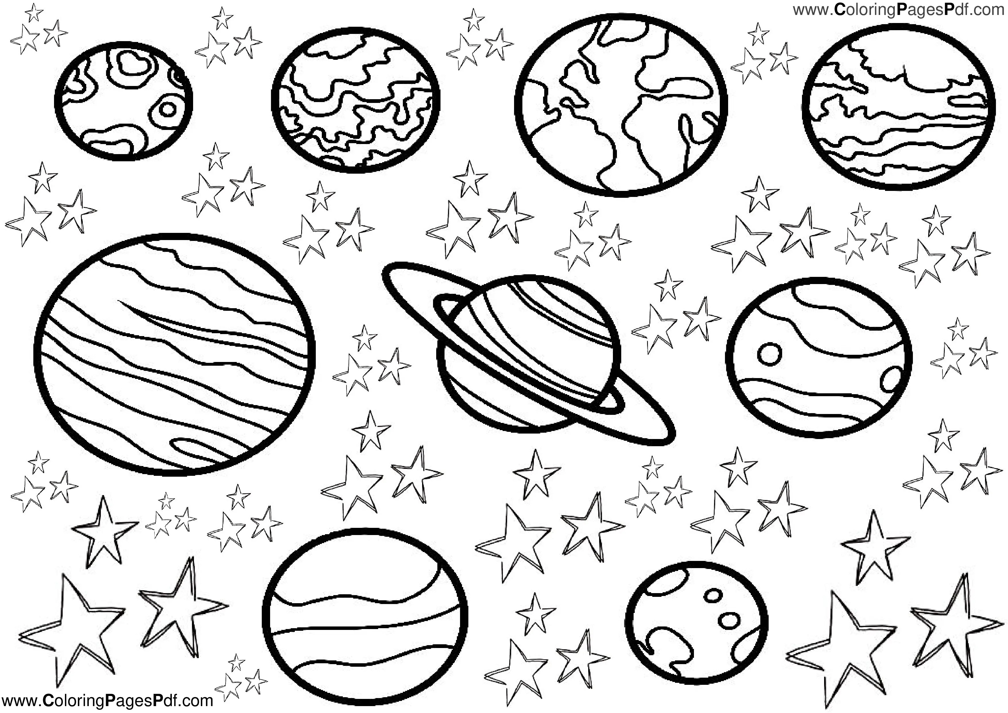 Dwarf planets coloring pages