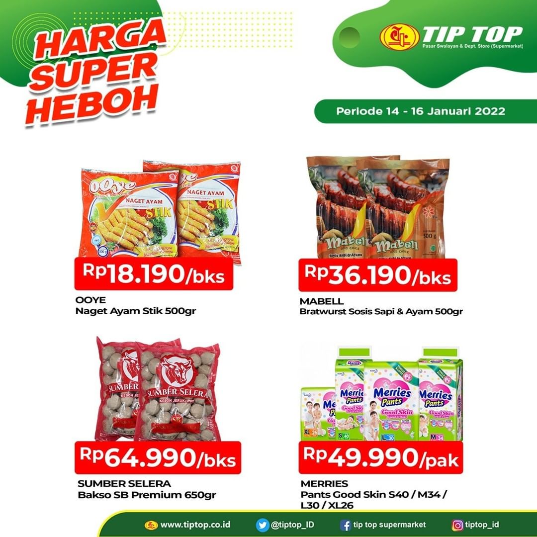 PRP Rinso Hanya 40 RIbu, Jerung Kino 16 Ribu, Kanzler Sosis 44 Ribu di Harga Heboh TIPTOP (s.d 16 Jan 2022)