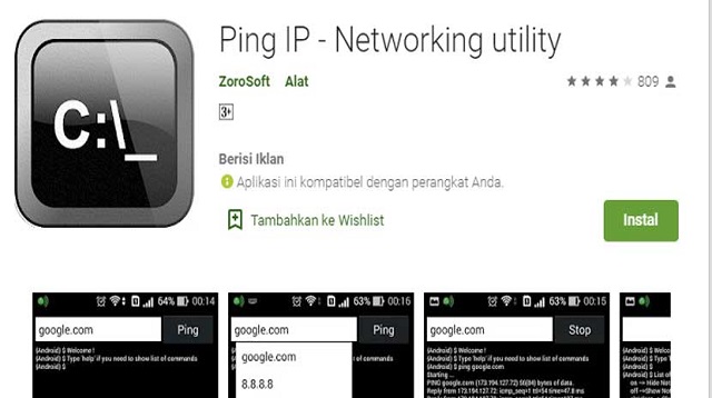 Cara Ping di Android