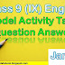 Class 9 (IX) English Model Activity Task Question Answer - January 2022