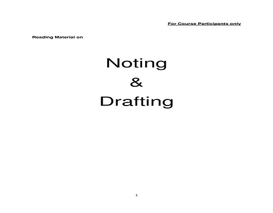Noting and Drafting in Government Offices PDF Download