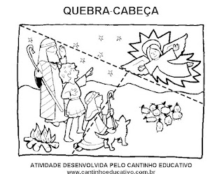 JOGO EDUCATIVO - 12 QUEBRA-CABEÇAS DE NATAL PARA RECORTAR E