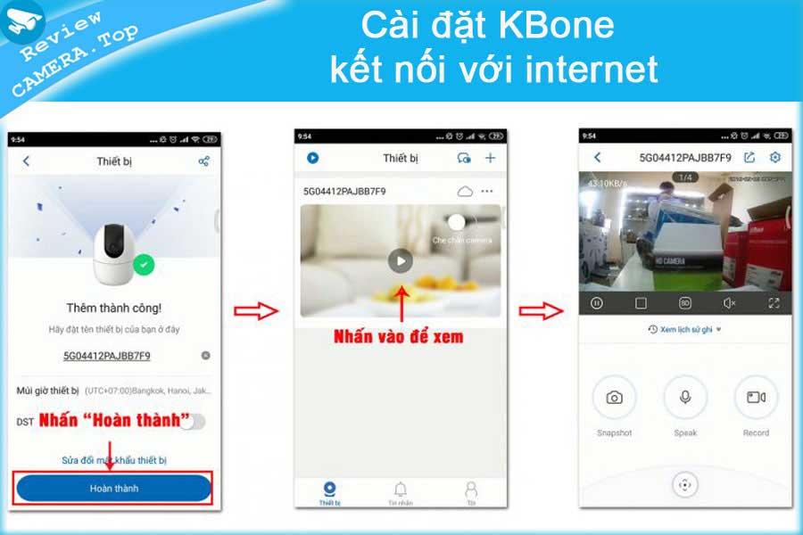 Cài đặt Camera Kbone