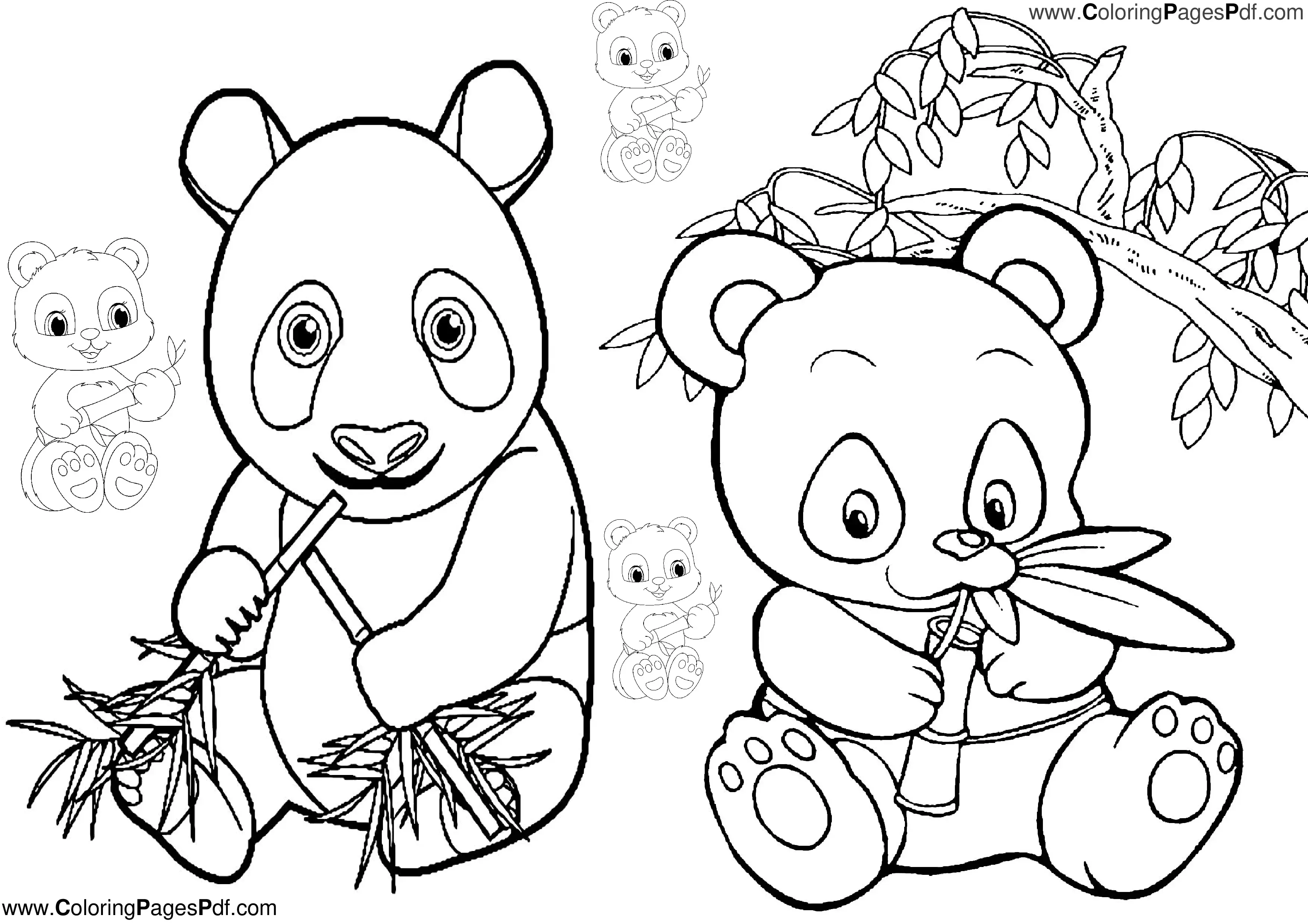 Baby panda coloring pages