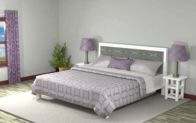 Gray (#B9BBB7) Complementary Room with Patterns