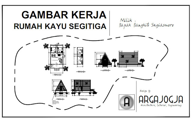 Desain Rumah Panggung Kayu Segitiga Unik Minimalis