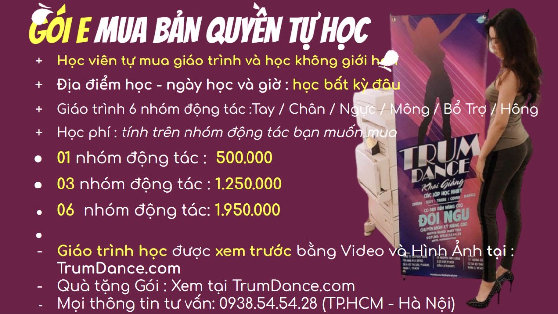 Bảng học phí học nhảy Trumdance - Lớp mua bản quyền tự học