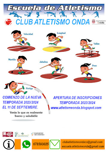 NUEVA TEMPORADA ESCUELA DE ATLETISMO 2023/2024