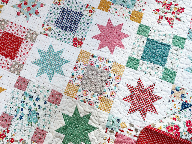 A Bit of Scrap Stuff Blog #ABitofScrapStuff #ChainofStarsQuilt #RileyBlakeDesigns #Quilt #CookBookFabric #LoriHolt