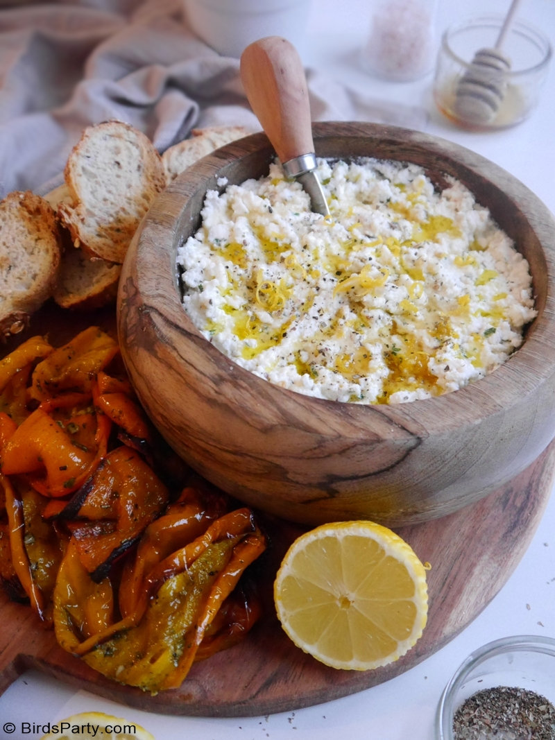 Apéro Dip Trempette au Brousse et aux Poivrons Rôtis - recette de tartine  légère et délicieuse pour les fêtes de Pâques, printemps ou brunch!