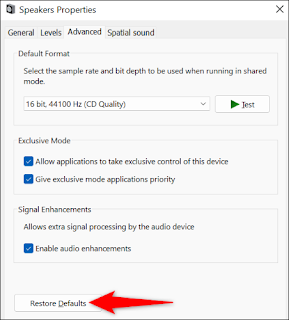 كيفية إعادة تعيين جميع إعدادات الصوت في Windows 11