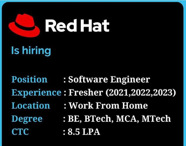 RED HAT || Work from home job || Software Engineer || How to get work from home job in 2022 