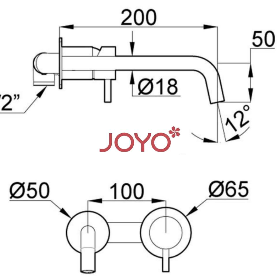 Vòi lavabo âm tường JOYO model JF 5023