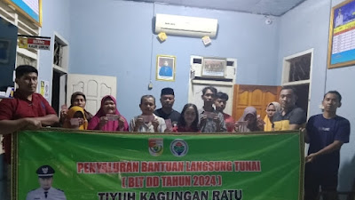 Pemerintah Tiyuh Kagungan  Ratu Bagikan BLT- DD  Kepada 27 KPM 