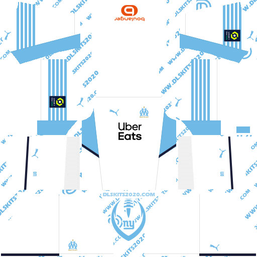 Olympique de Marseille Kit 2021-2022  - Dream League Soccer 2019 (Home)