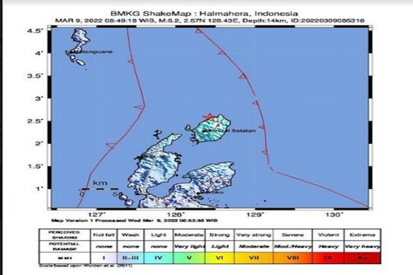 Gempa Bumi M5.2 Guncang Morotai, Getarannya seperti Truk Lewat