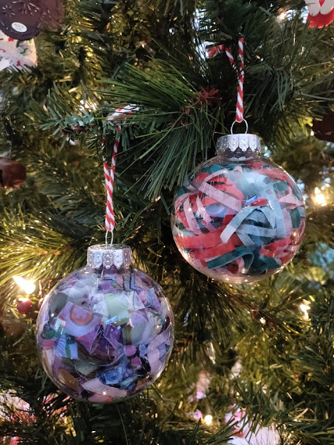 Fabric scrap Christmas ball ornaments