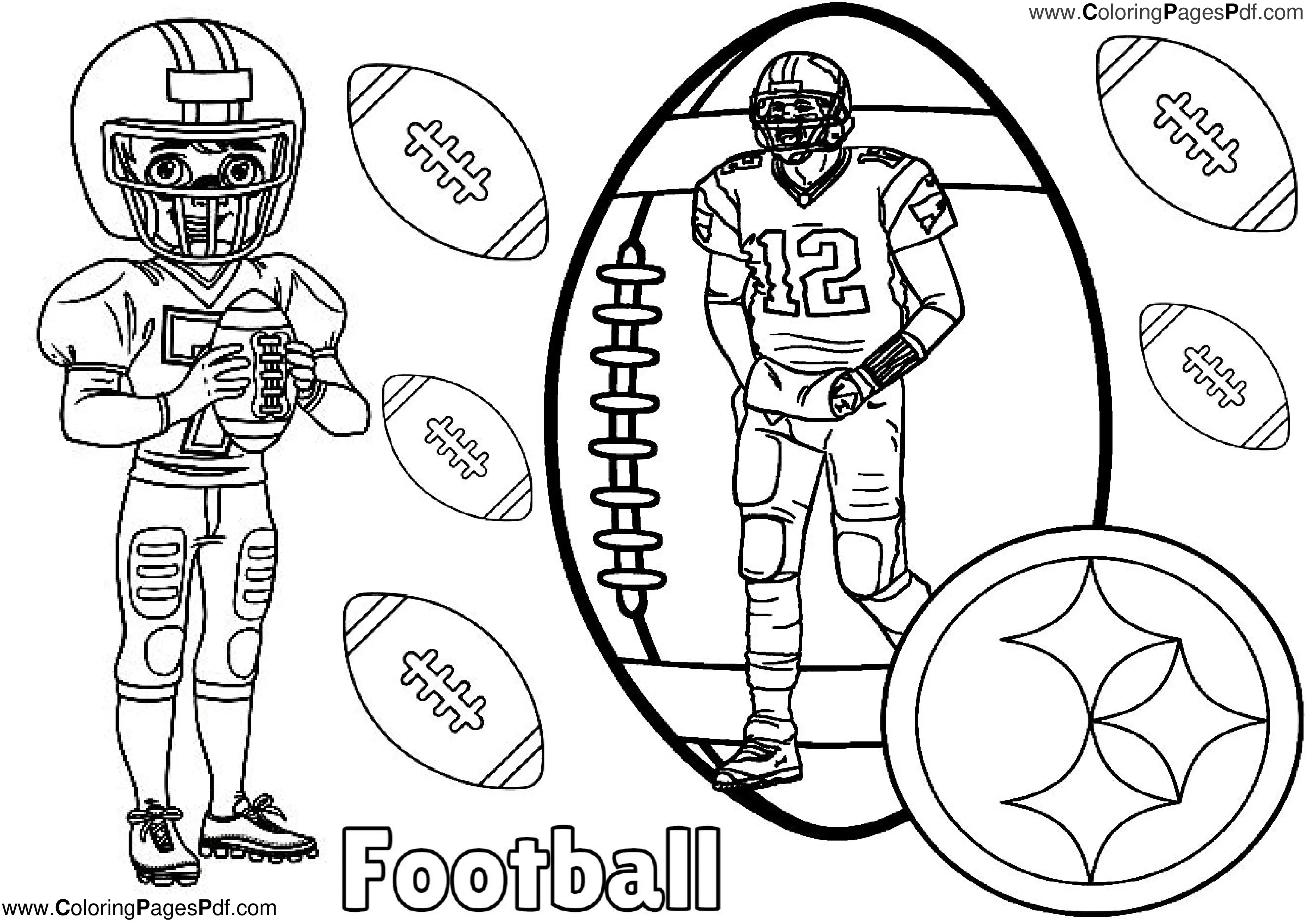 Printable football colouring pages